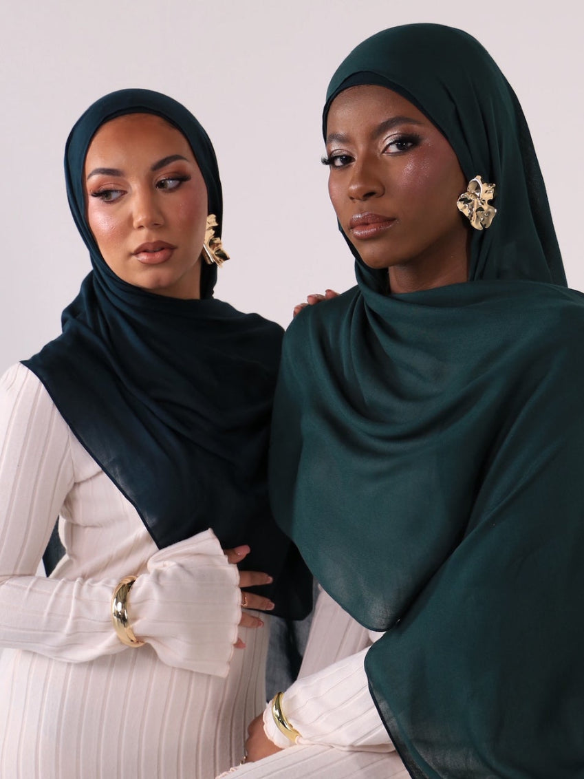 Set hijab modal jade avec bonnet bambou assorti AMBJAYA